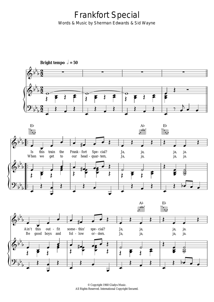 Frankfort Special Piano, Vocal scores gallery preview page 1