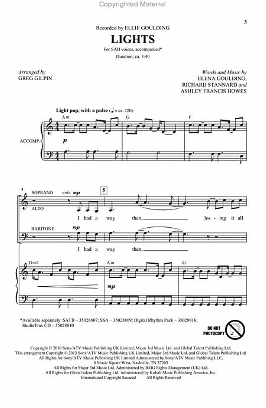 Lights 3-Part scores gallery preview page 3