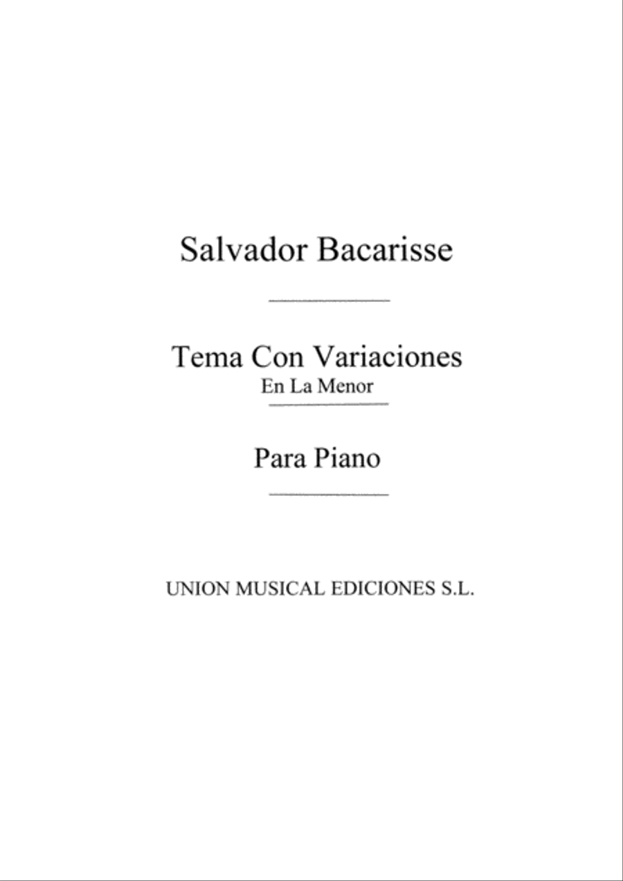 Tema Con Variaciones En La Menor A Minor For Piano Piano Solo scores gallery preview page 1