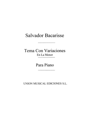 Tema Con Variaciones En La Menor A Minor For Piano