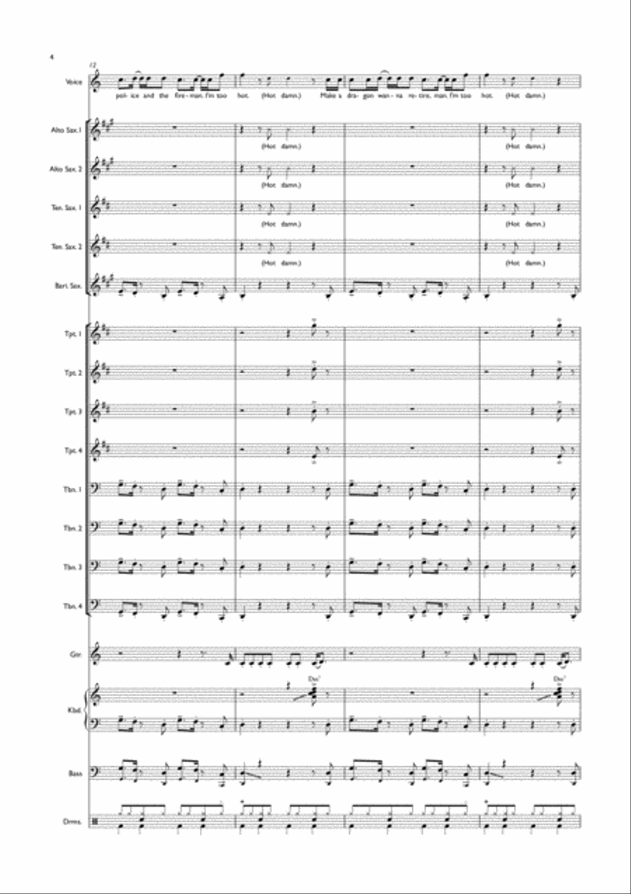 Uptown Funk Uptown Funk Jazz Ensemble scores gallery preview page 5