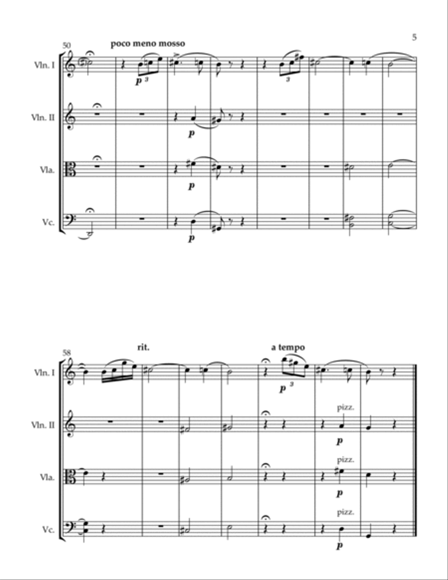 Portrait of a Girl String Quartet scores gallery preview page 5