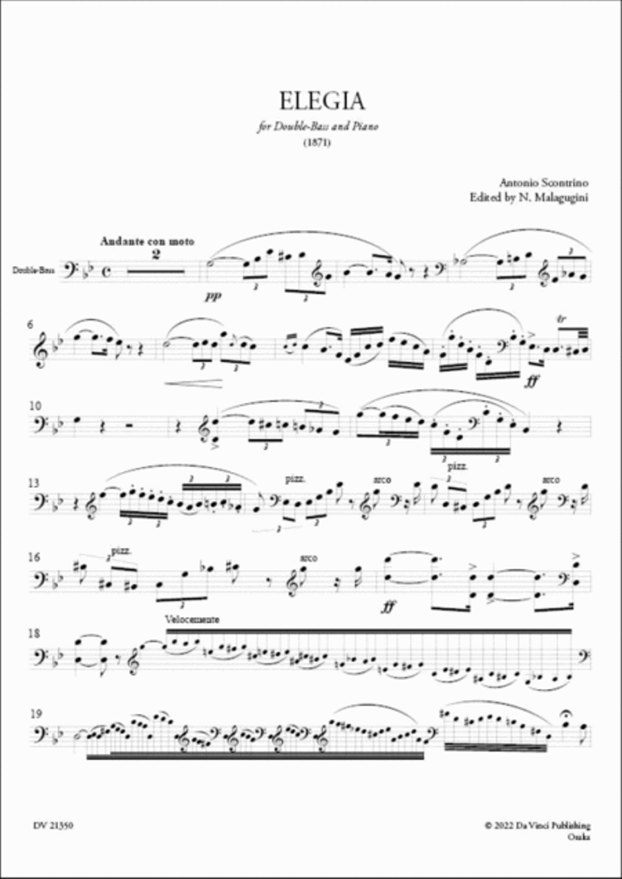 Elegia, for Double-Bass and Piano Double Bass scores gallery preview page 3
