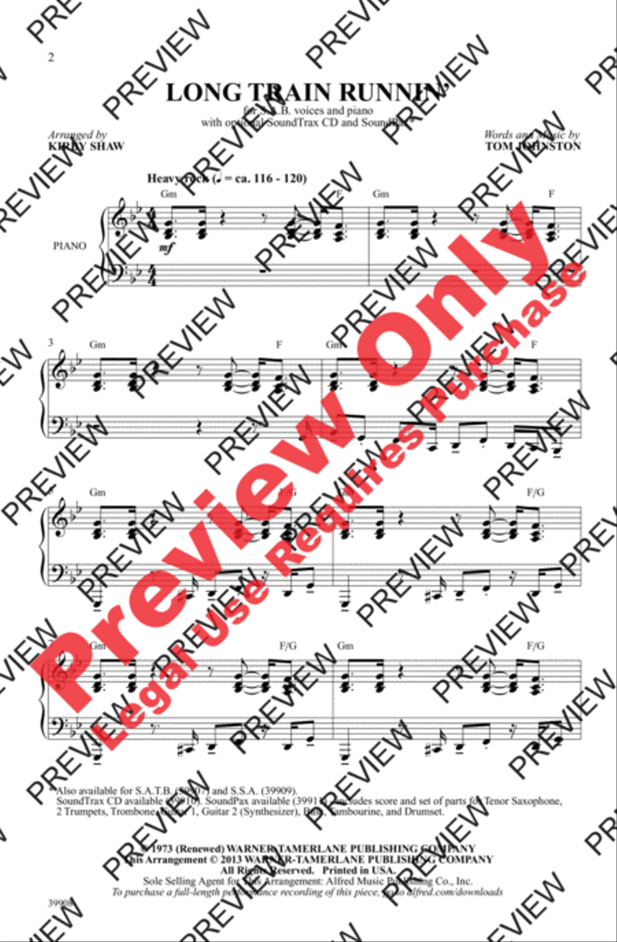 Long Train Runnin' Long Train Runnin' 3-Part scores gallery preview page 2