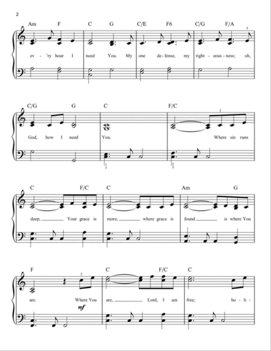 Lord, I Need You Lord, I Need You Easy Piano scores gallery preview page 2