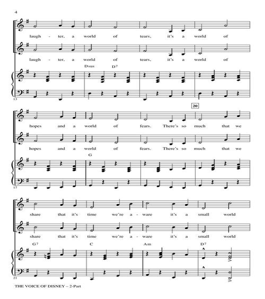 The Voice of Disney (The Music of the Sherman Brothers) 2-Part scores gallery preview page 4