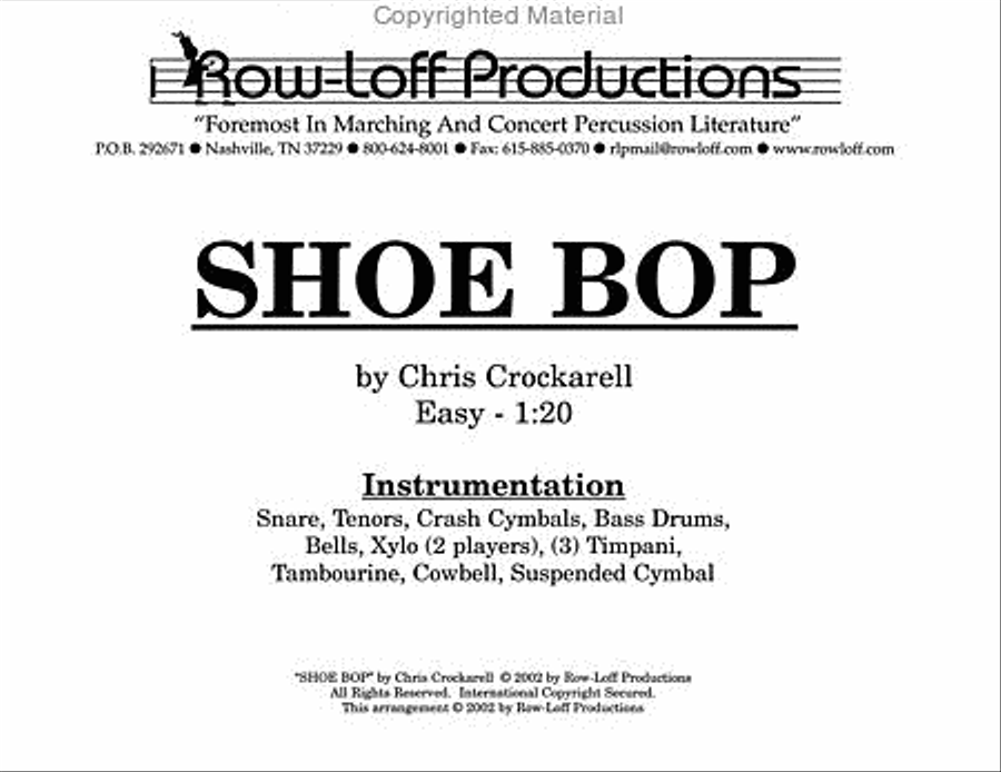 Shoe Bop Percussion Ensemble scores gallery preview page 2