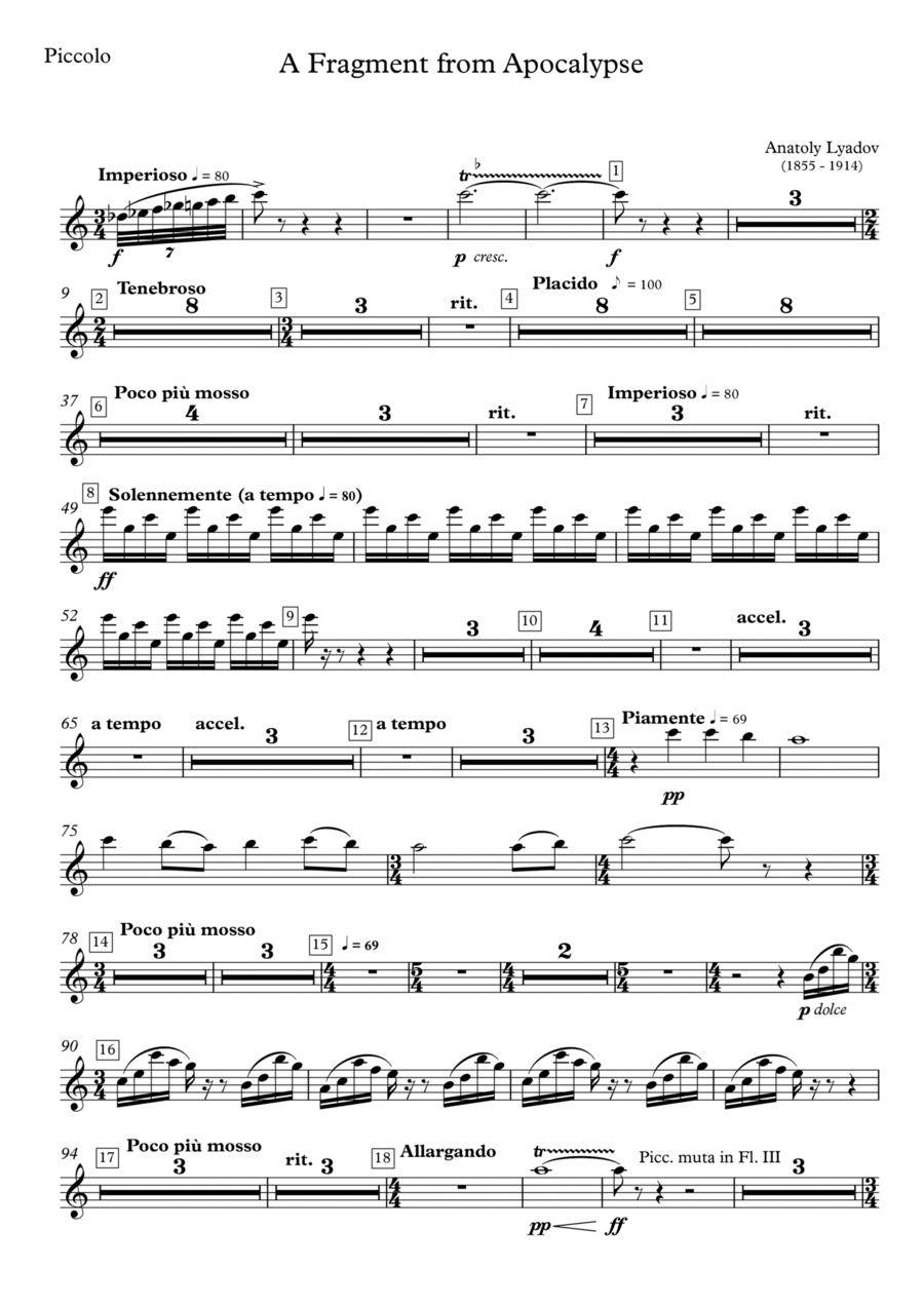 A Fragment from Apocalypse Full Orchestra scores gallery preview page 1