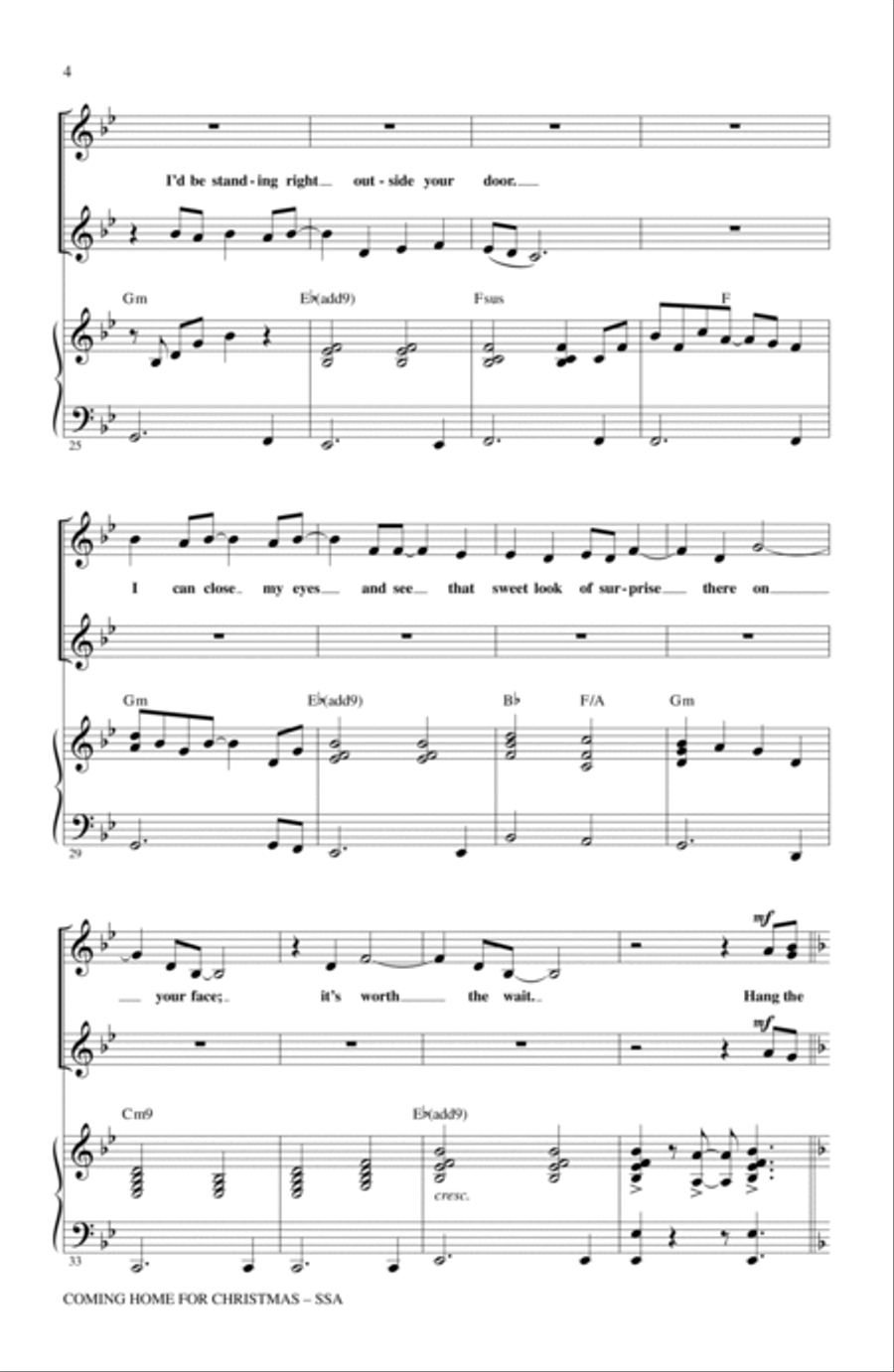 Coming Home For Christmas SSA scores gallery preview page 3