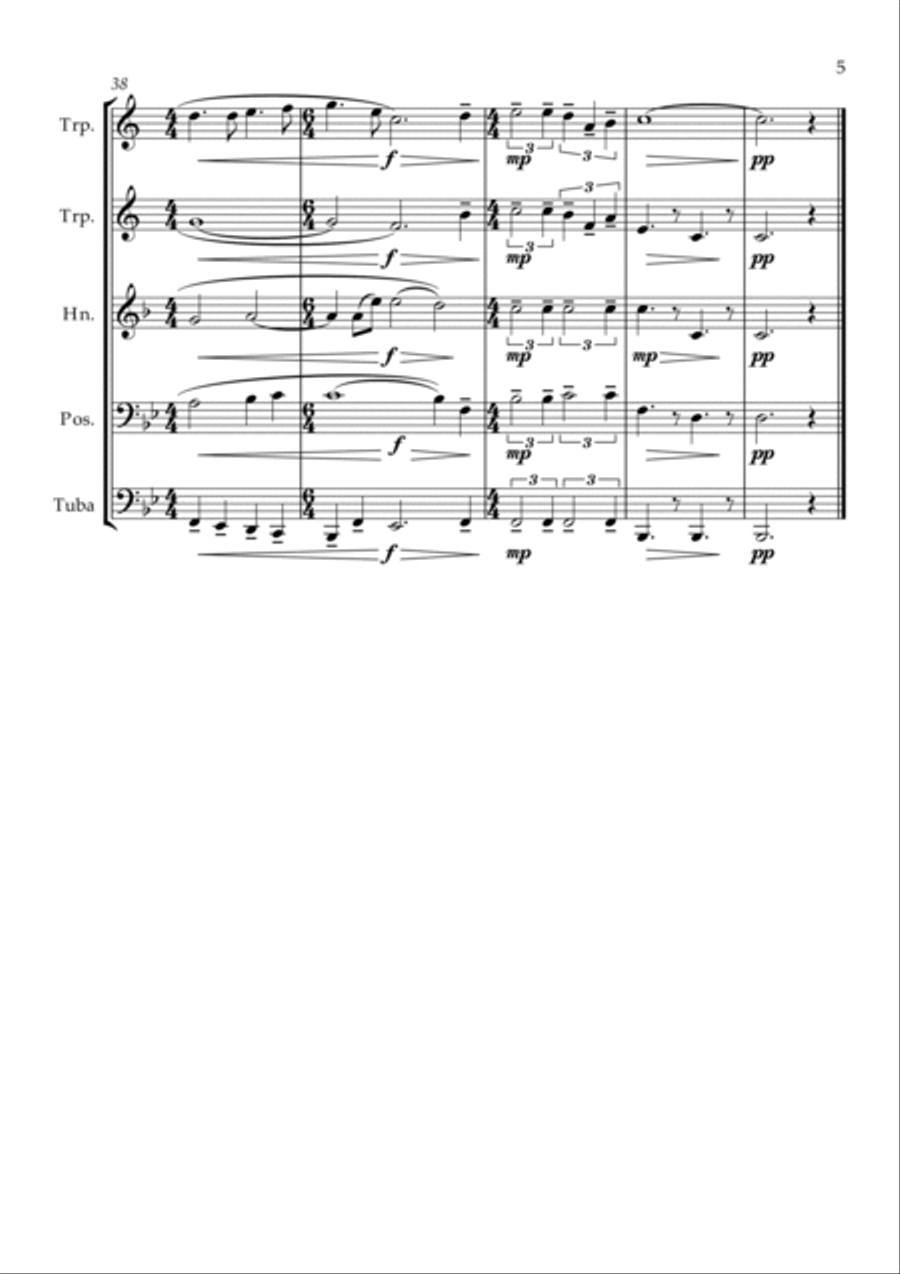 s'Feieromd (Feierabendlied) Brass Ensemble scores gallery preview page 5