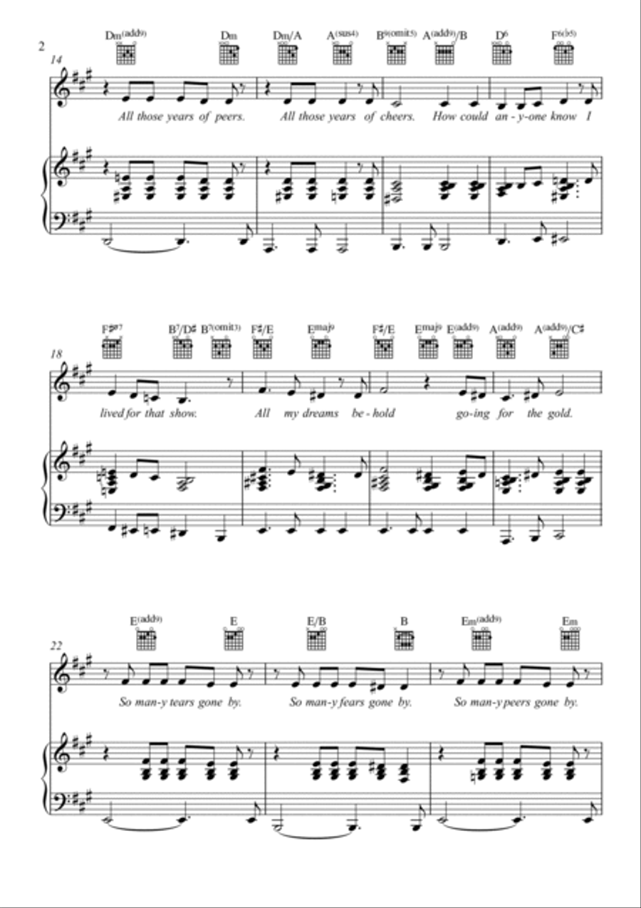Going For The Gold Piano, Vocal, Guitar scores gallery preview page 2