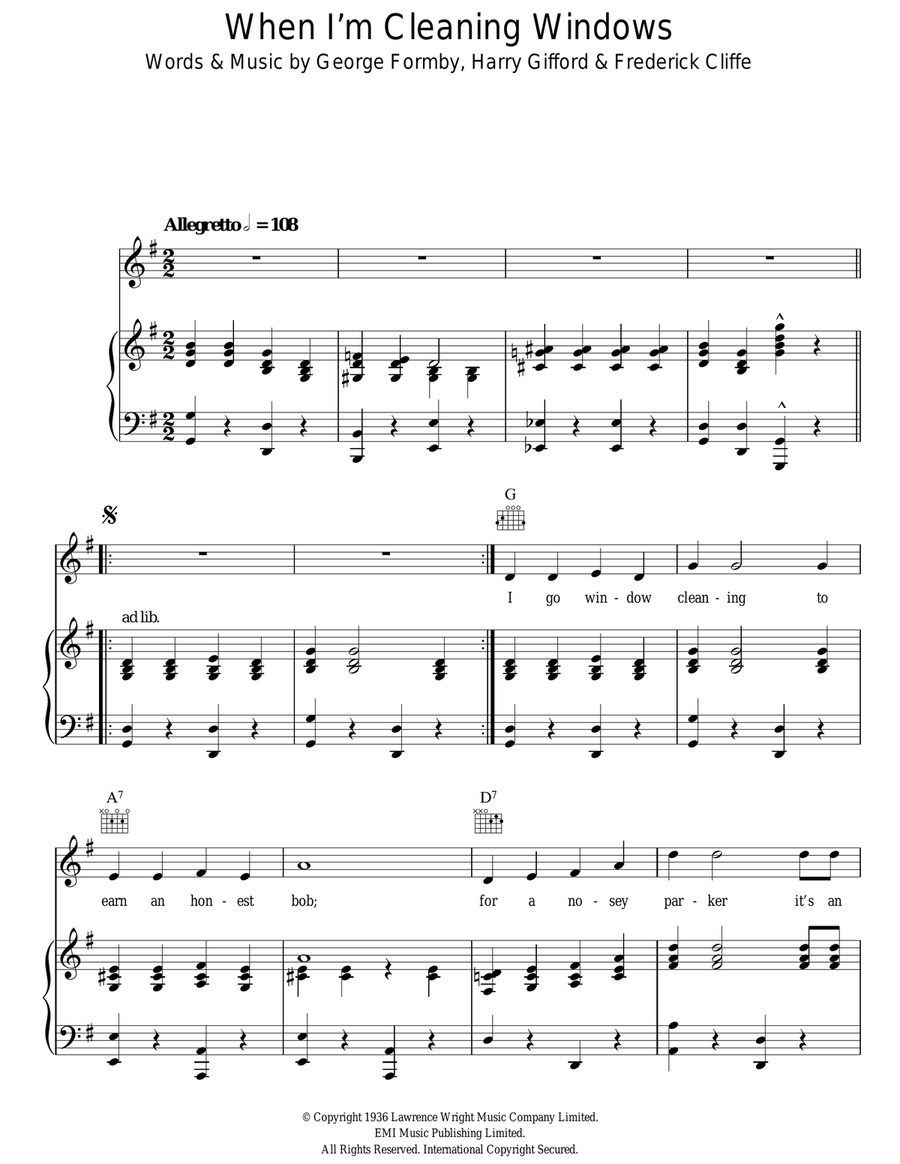 When I'm Cleaning Windows Guitar scores gallery preview page 1