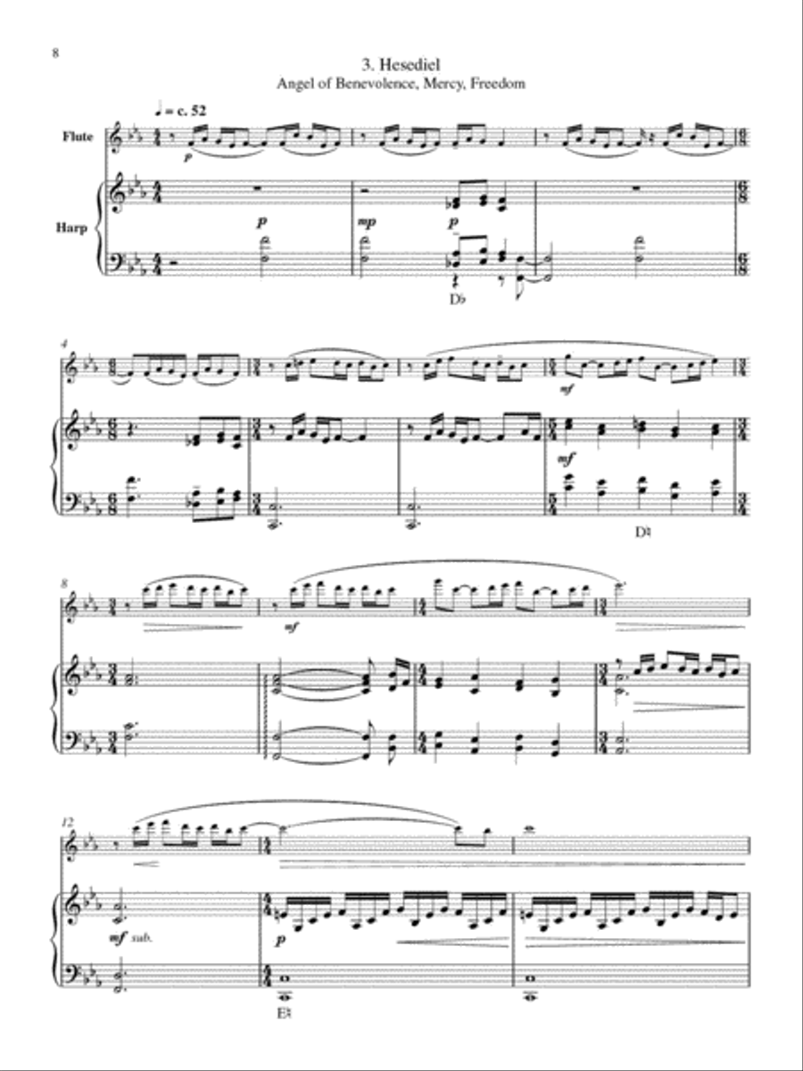 Angelsong for Flute and Harp Flute scores gallery preview page 4