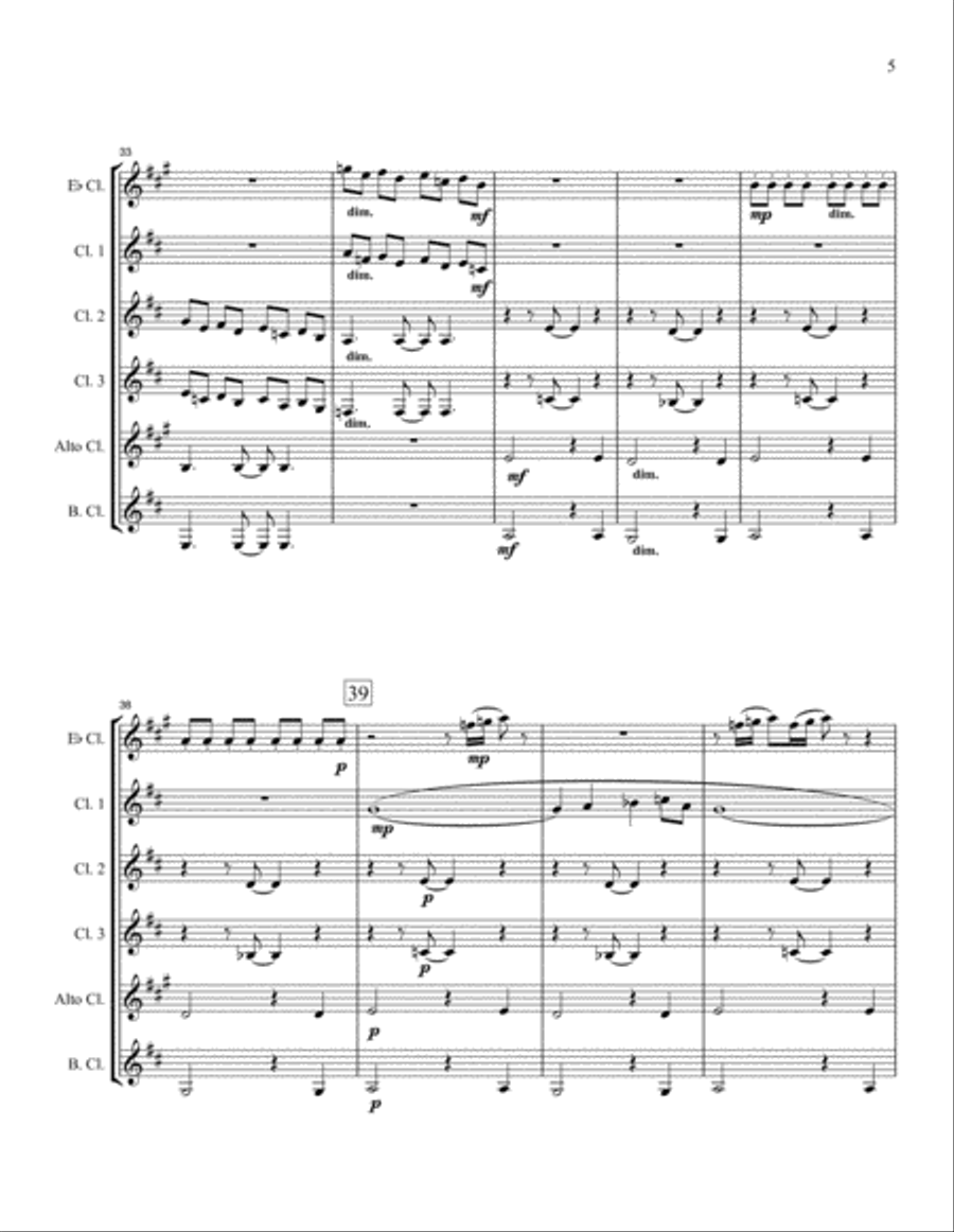 Olympic Prelude for Clarinet Choir Clarinet Choir scores gallery preview page 5