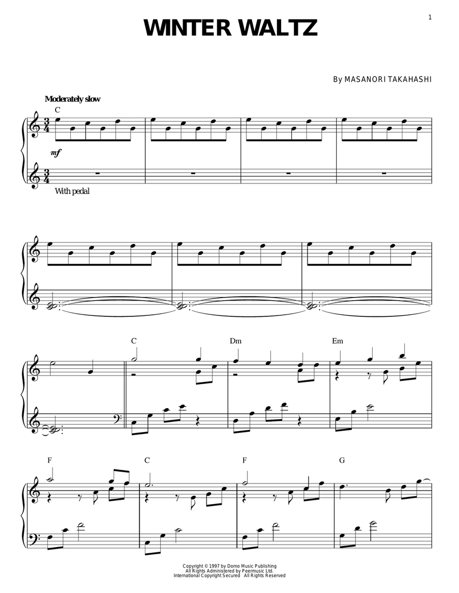 Winter Waltz Piano Solo scores gallery preview page 1