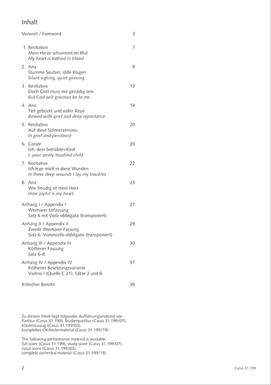My heart is bathed in blood (Mein Herze schwimmt im Blut) Orchestra scores gallery preview page 3