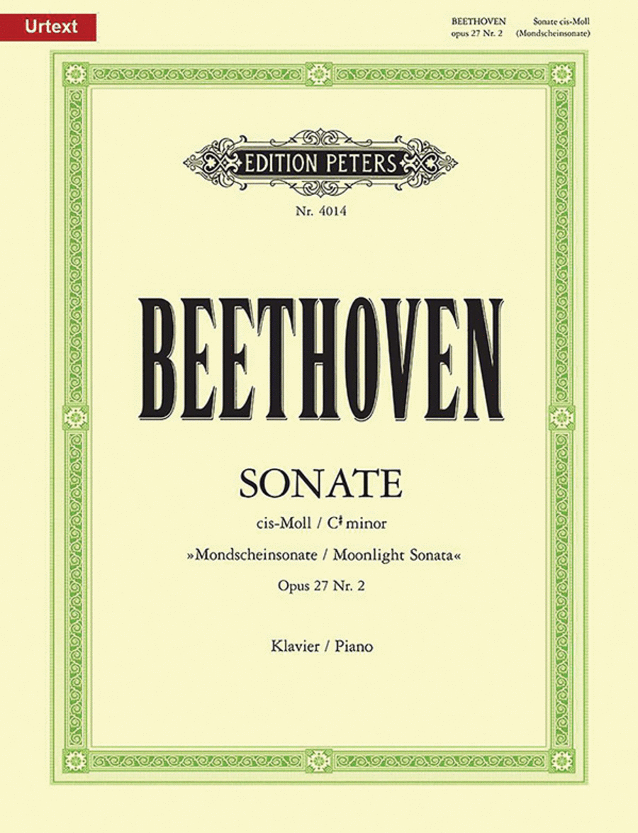 Piano Sonata No. 14 in C sharp minor Op. 27 No. 2 Moonlight Piano scores gallery preview page 1