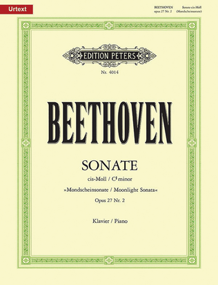 Book cover for Piano Sonata No. 14 in C sharp minor Op. 27 No. 2 Moonlight