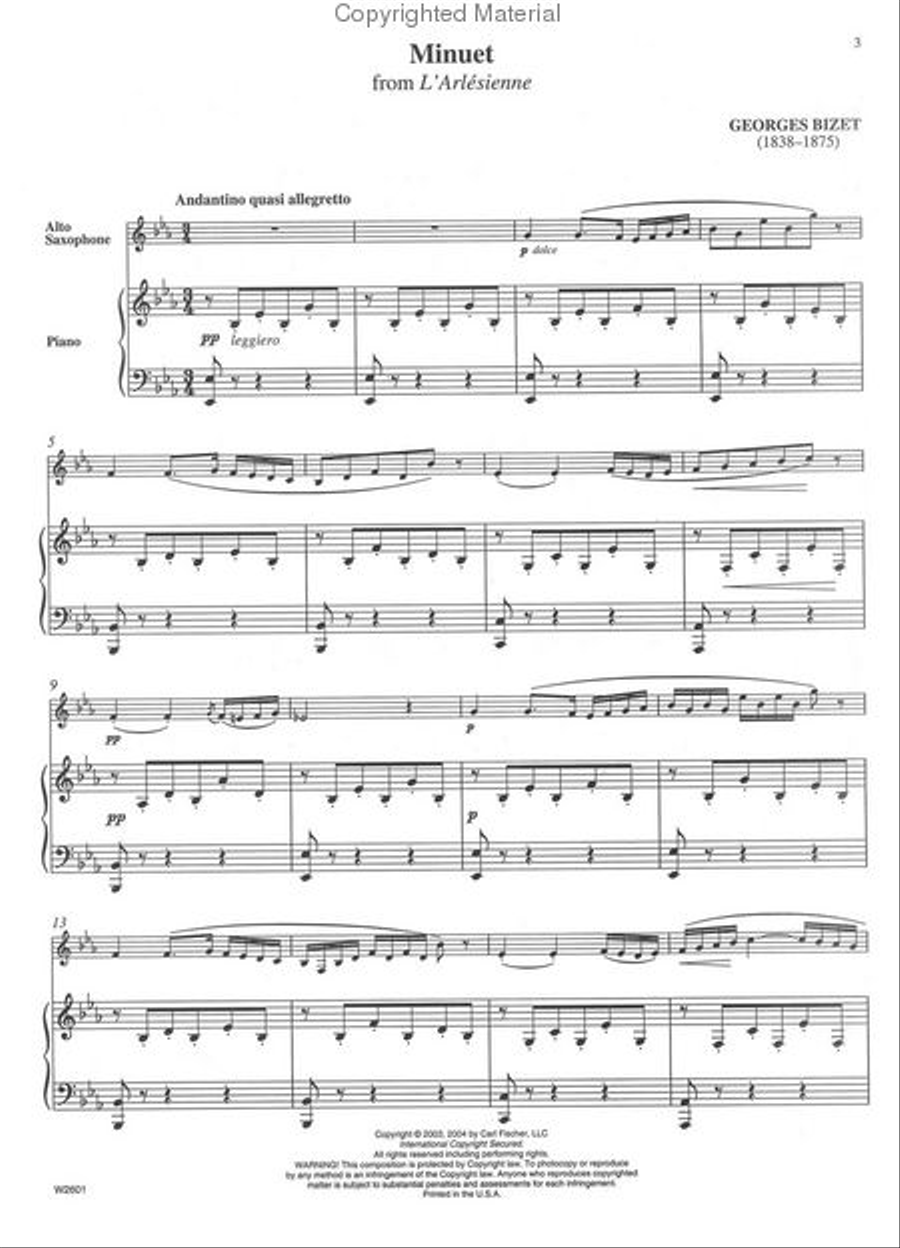 Minuet Alto Saxophone scores gallery preview page 2