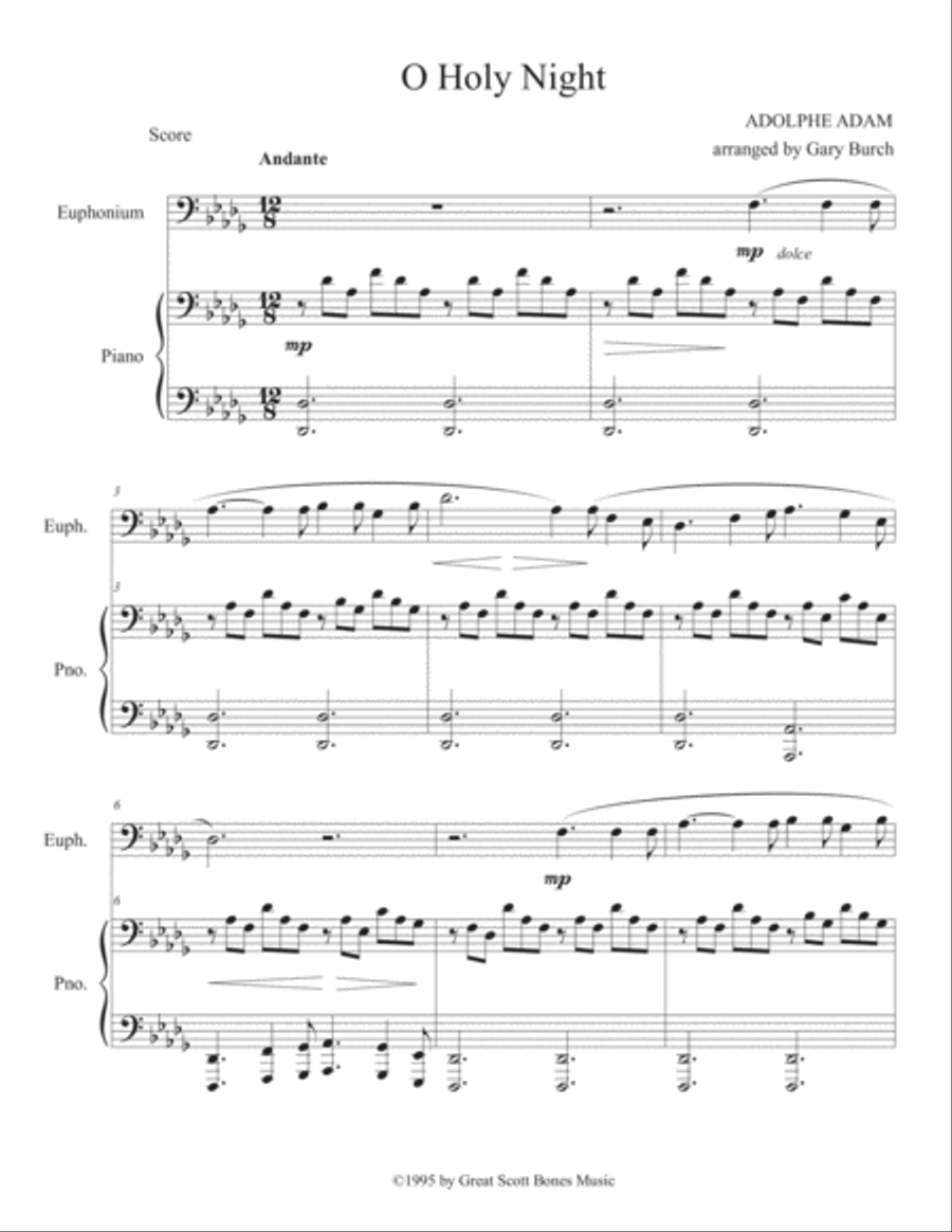 O Holy Night Euphonium scores gallery preview page 2