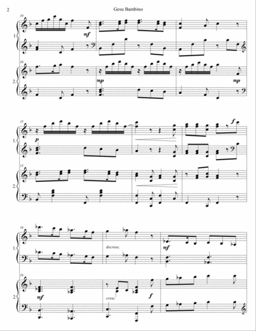 Gesu Bambino Gesu Bambino Piano scores gallery preview page 2