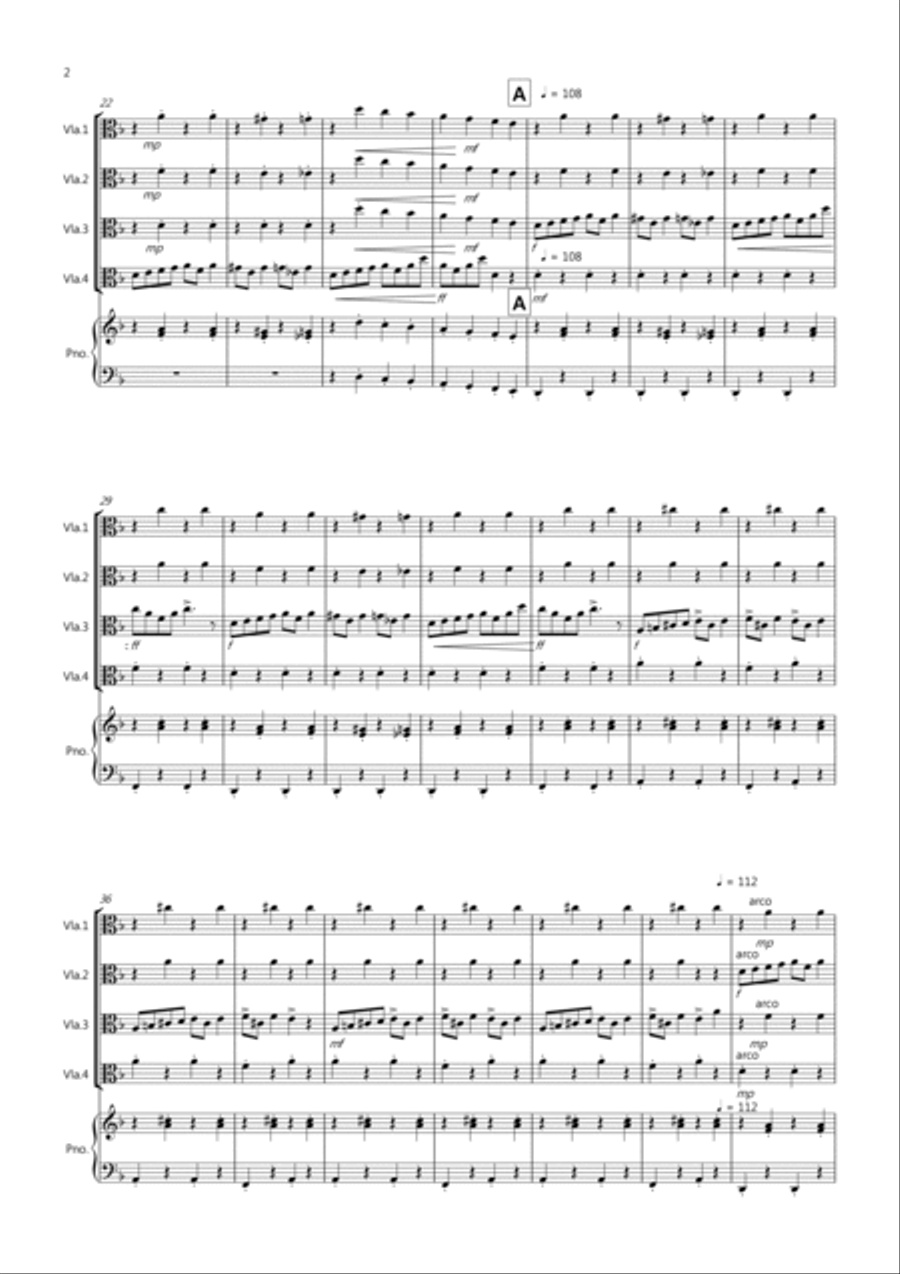In the Hall of the Mountain King for Viola Quartet Viola Solo scores gallery preview page 2