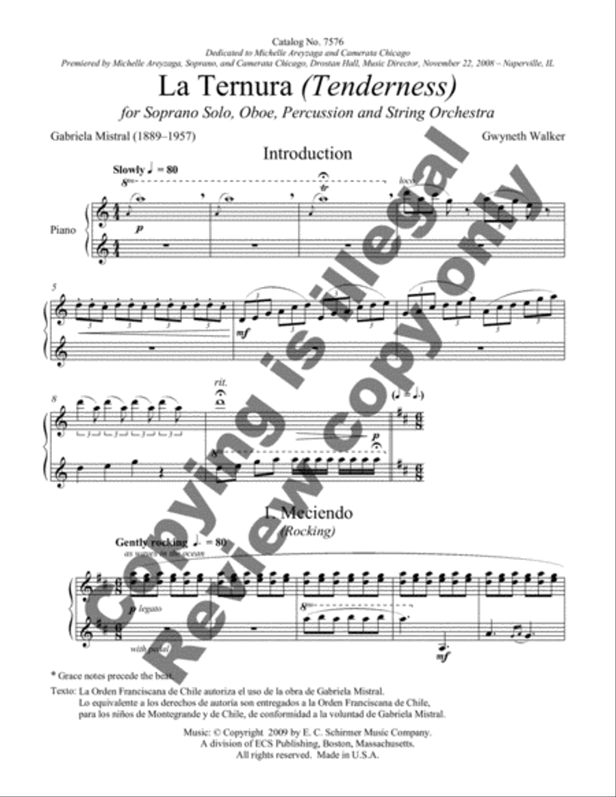 La Ternura Piano, Vocal scores gallery preview page 3