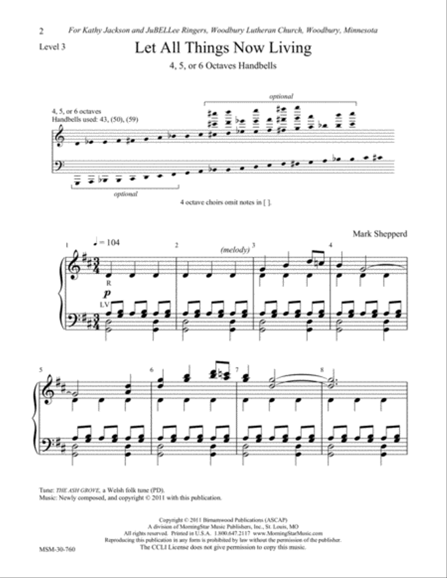 Let All Things Now Living 5-Octaves scores gallery preview page 2