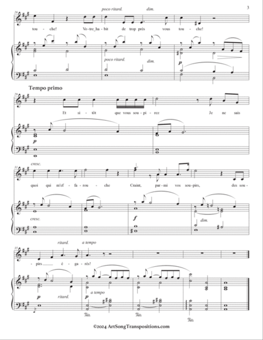 PALADILHE: Psyché (transposed to A major, A-flat major, and G major) Voice scores gallery preview page 4
