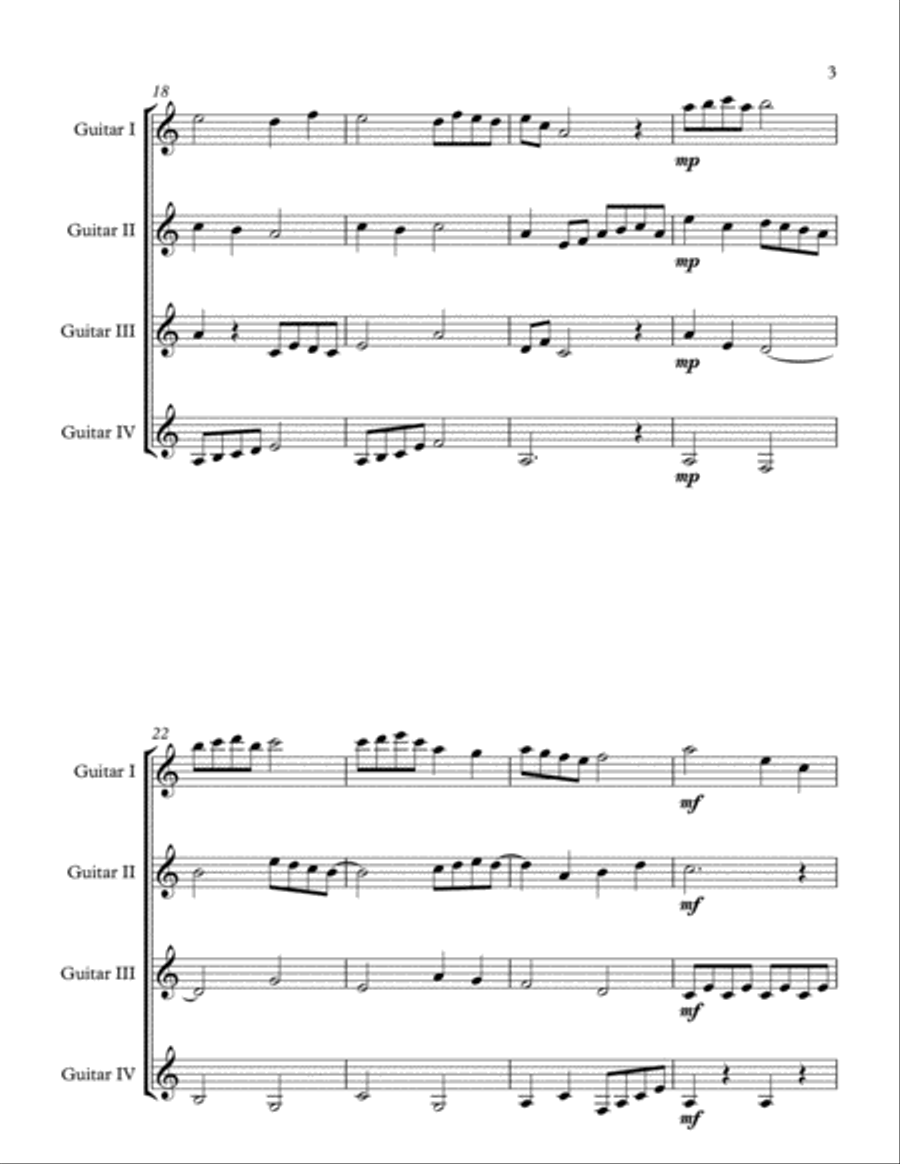 iii. el curandero (hierbas de alabanza) (leyendas del valle) Guitar Ensemble scores gallery preview page 3