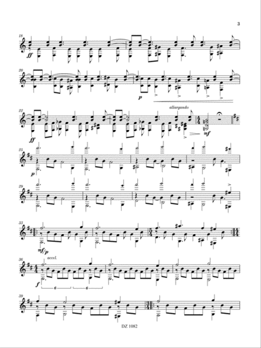 Poèmes énigmatiques I-V Classical Guitar scores gallery preview page 3