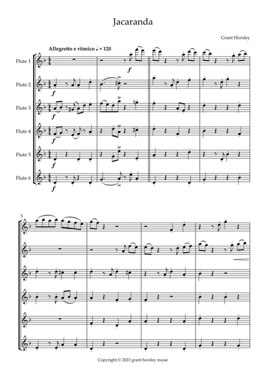 "Jacaranda" Original Tango for Flute Choir- 6 C Flutes image number null