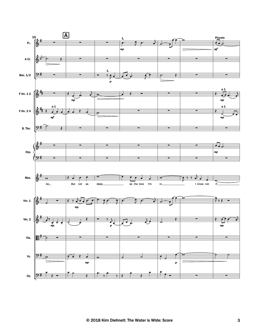 The Water is Wide for mezzo-soprano and Orchestra (Arr. Diehnelt) Full Orchestra scores gallery preview page 5