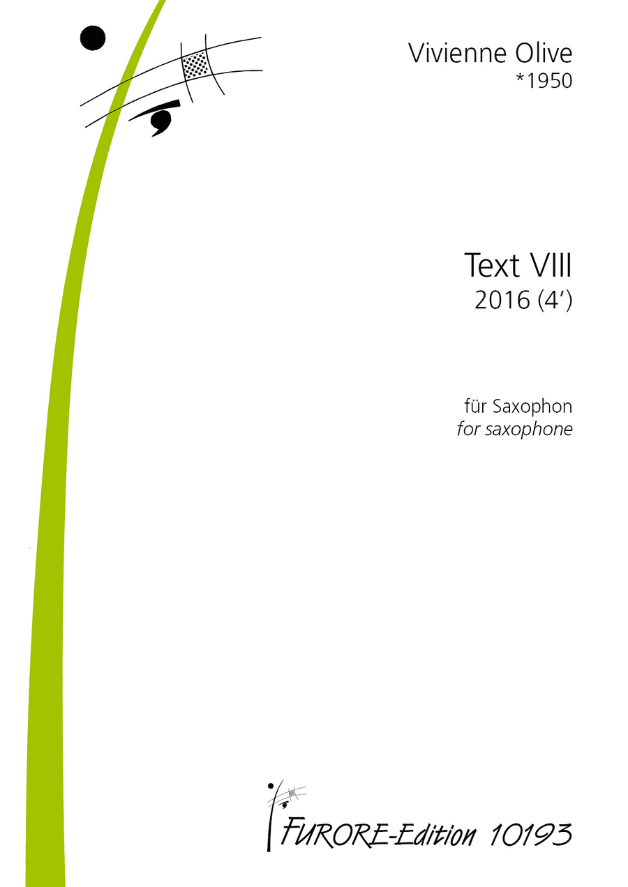 Text VIII Text VIII Saxophone Solo scores gallery preview page 1
