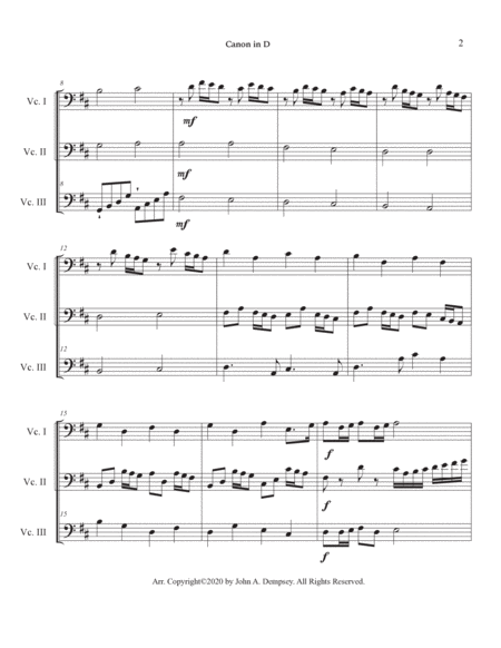 Canon in D (Cello Trio) image number null