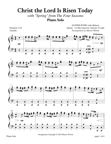 SPRING - The Four Seasons Hymn Medleys Collection (3 Piano Solos) image number null