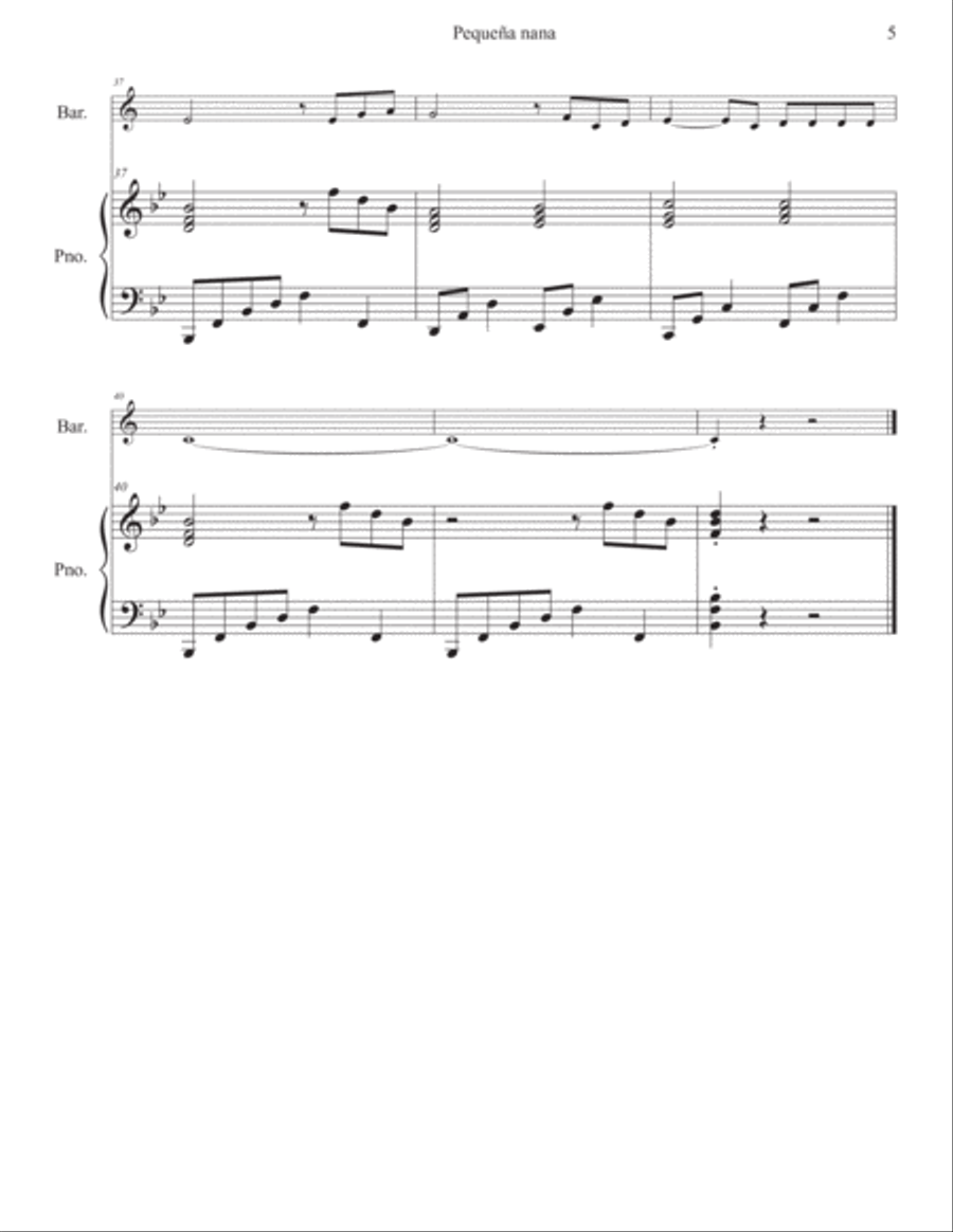 Little Lullaby (Pequeña nana) for Baritone T.C. and Piano Baritone Horn TC scores gallery preview page 6