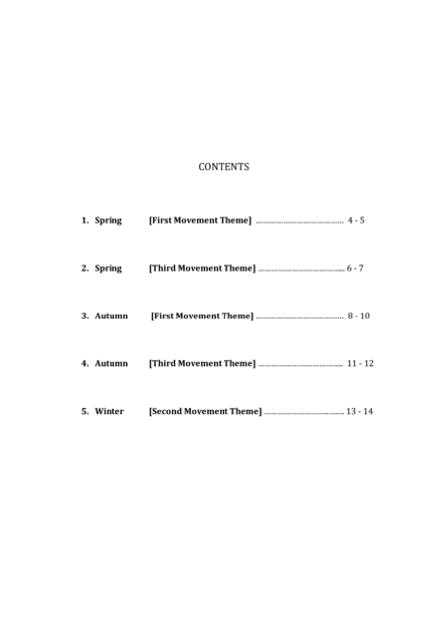 Classical Themes for The Four Seasons - 15 String Harp Harp scores gallery preview page 3