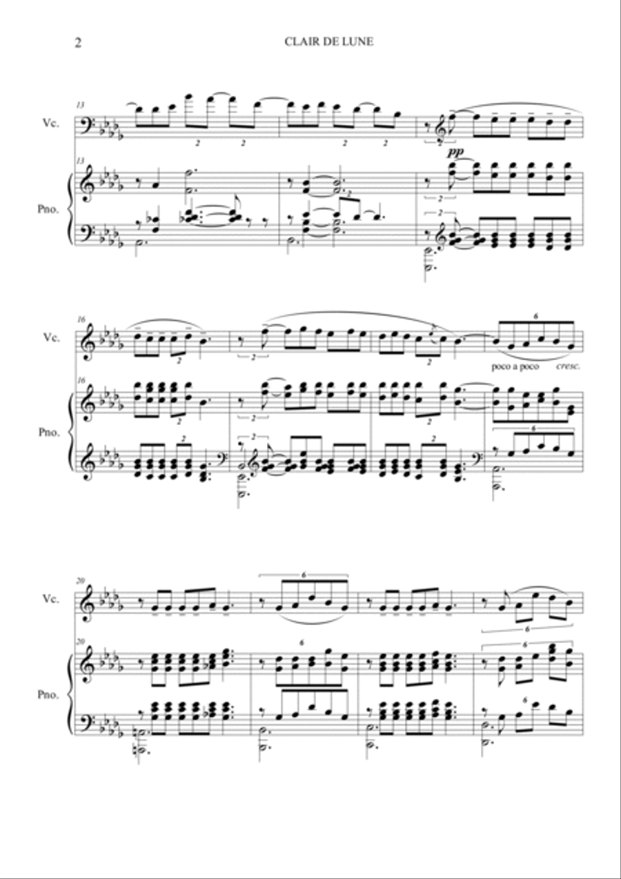 Clair de Lune Piano scores gallery preview page 2