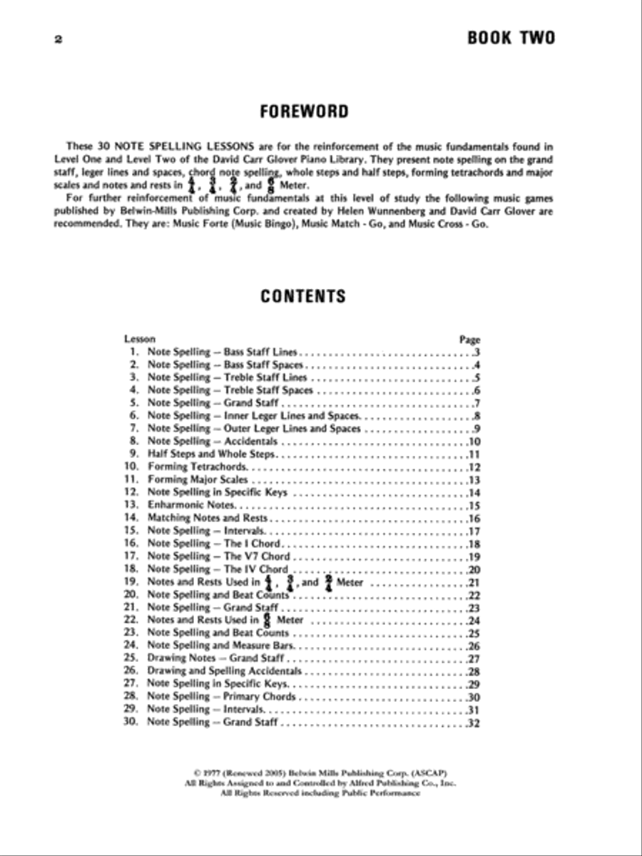 30 Notespelling Lessons Piano Method scores gallery preview page 2