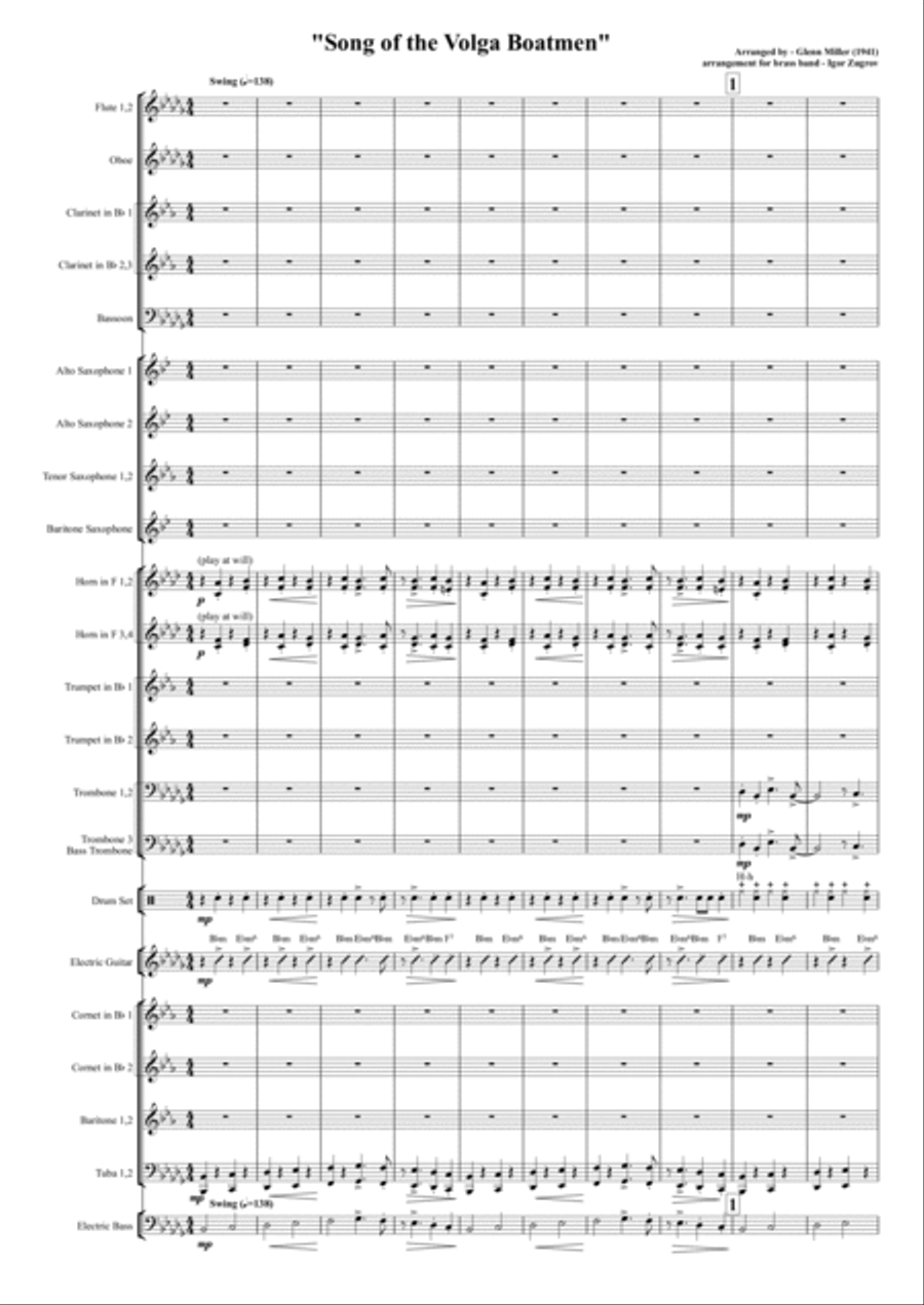 Song of the Volga Boatmen Concert Band scores gallery preview page 2