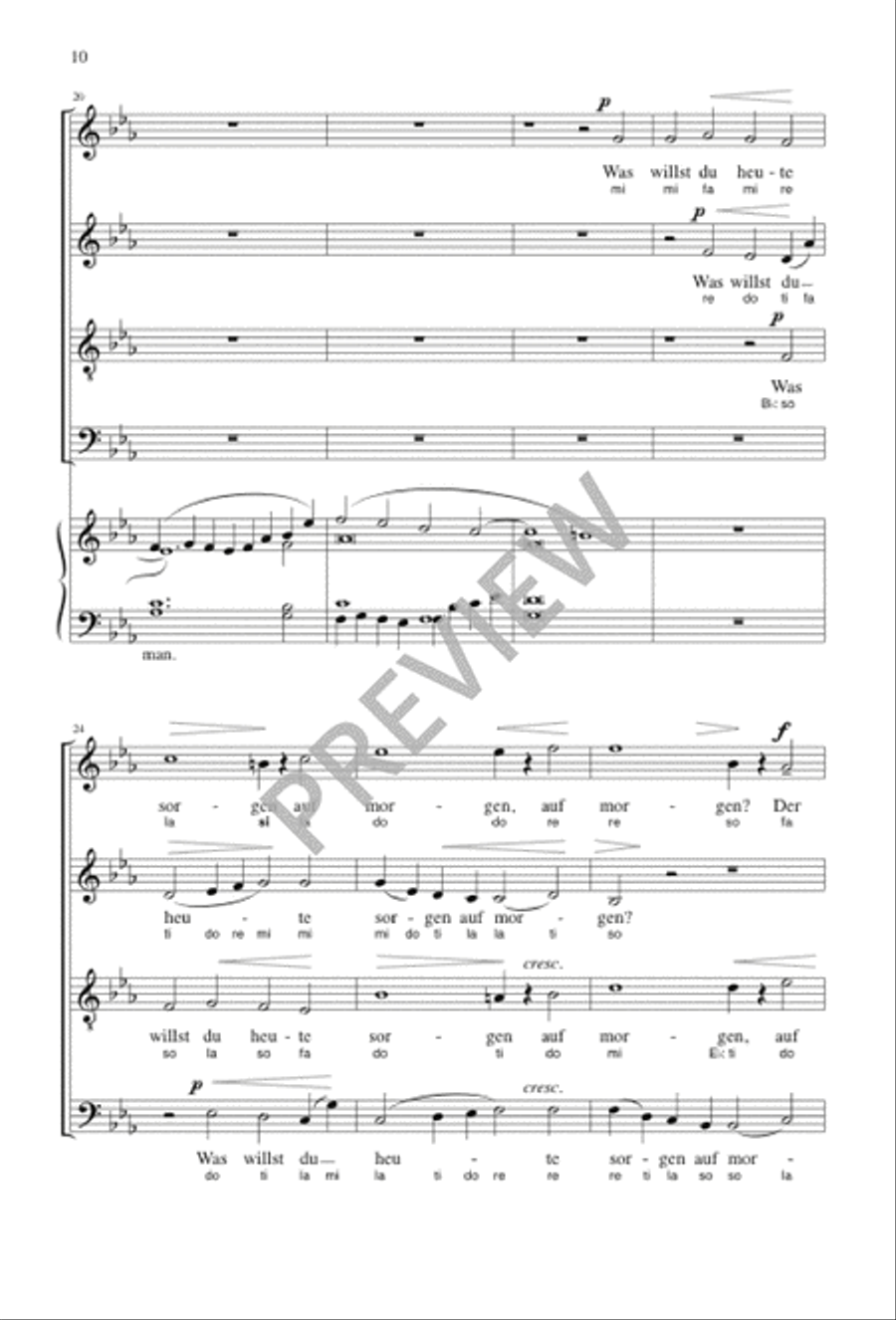 Geistliches Lied, Op. 30: Lass Dich Nur Nichts Nicht Dauren 4-Part scores gallery preview page 9