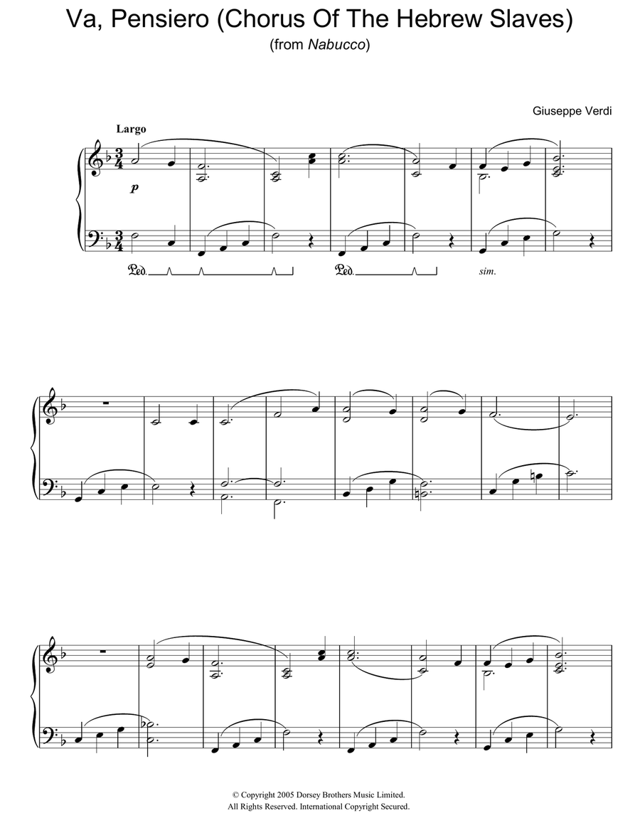 Va, pensiero (Chorus Of The Hebrew Slaves) Choir scores gallery preview page 1