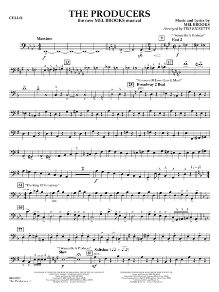 The Producers (arr. Ted Ricketts) - Cello
