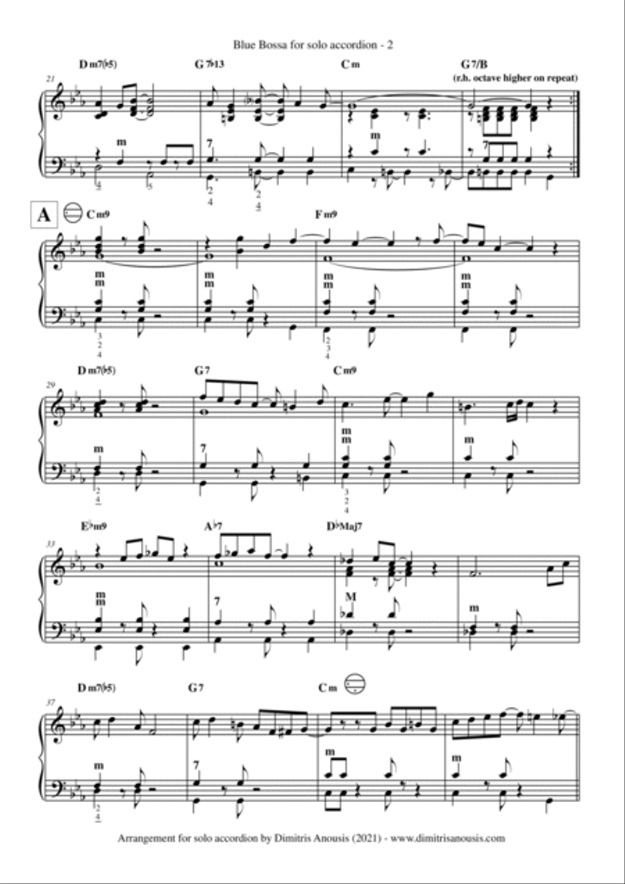 Blue Bossa Blue Bossa Accordion scores gallery preview page 4