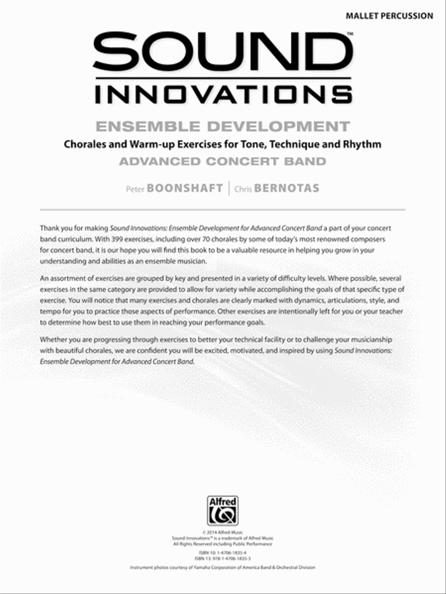 Sound Innovations for Concert Band -- Ensemble Development for Advanced Concert Band Concert Band Methods scores gallery preview page 2