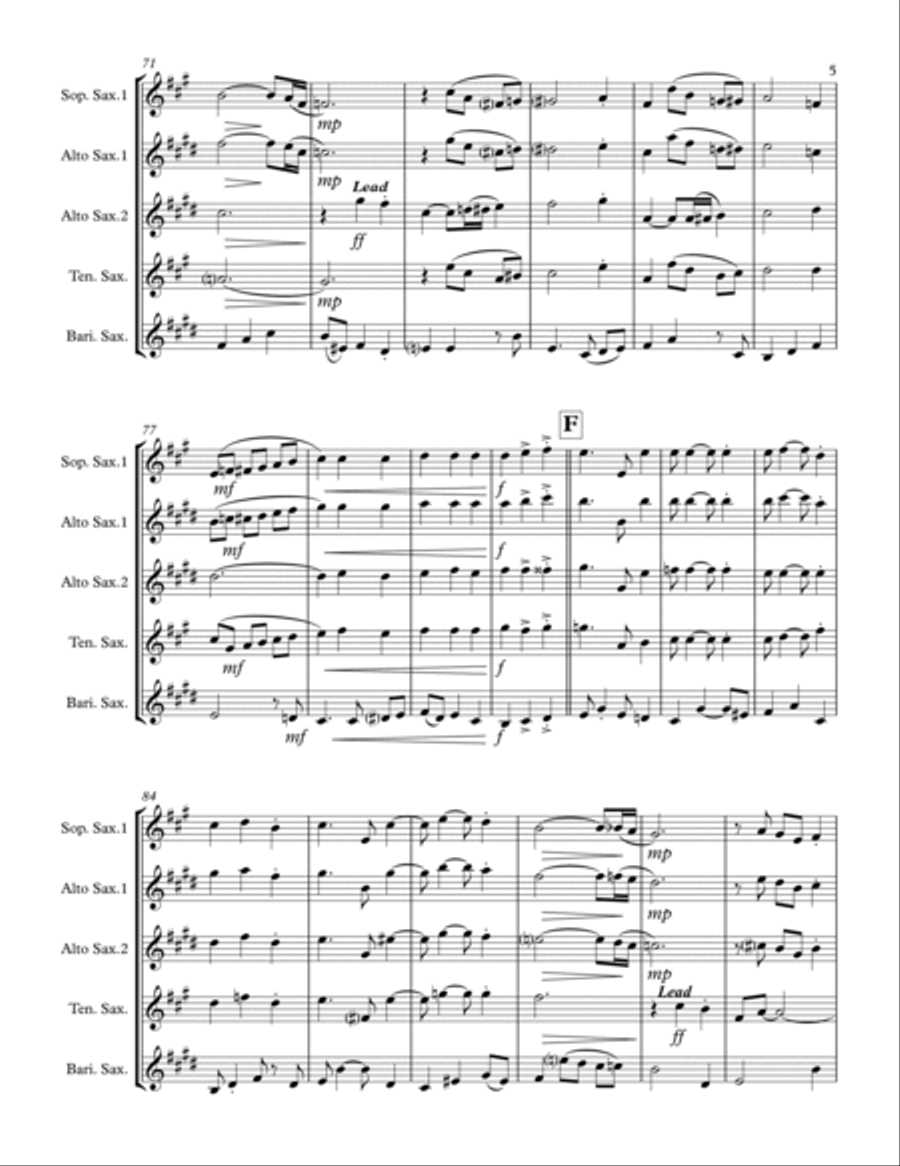 The Christmas Waltz Saxophone Quartet scores gallery preview page 6