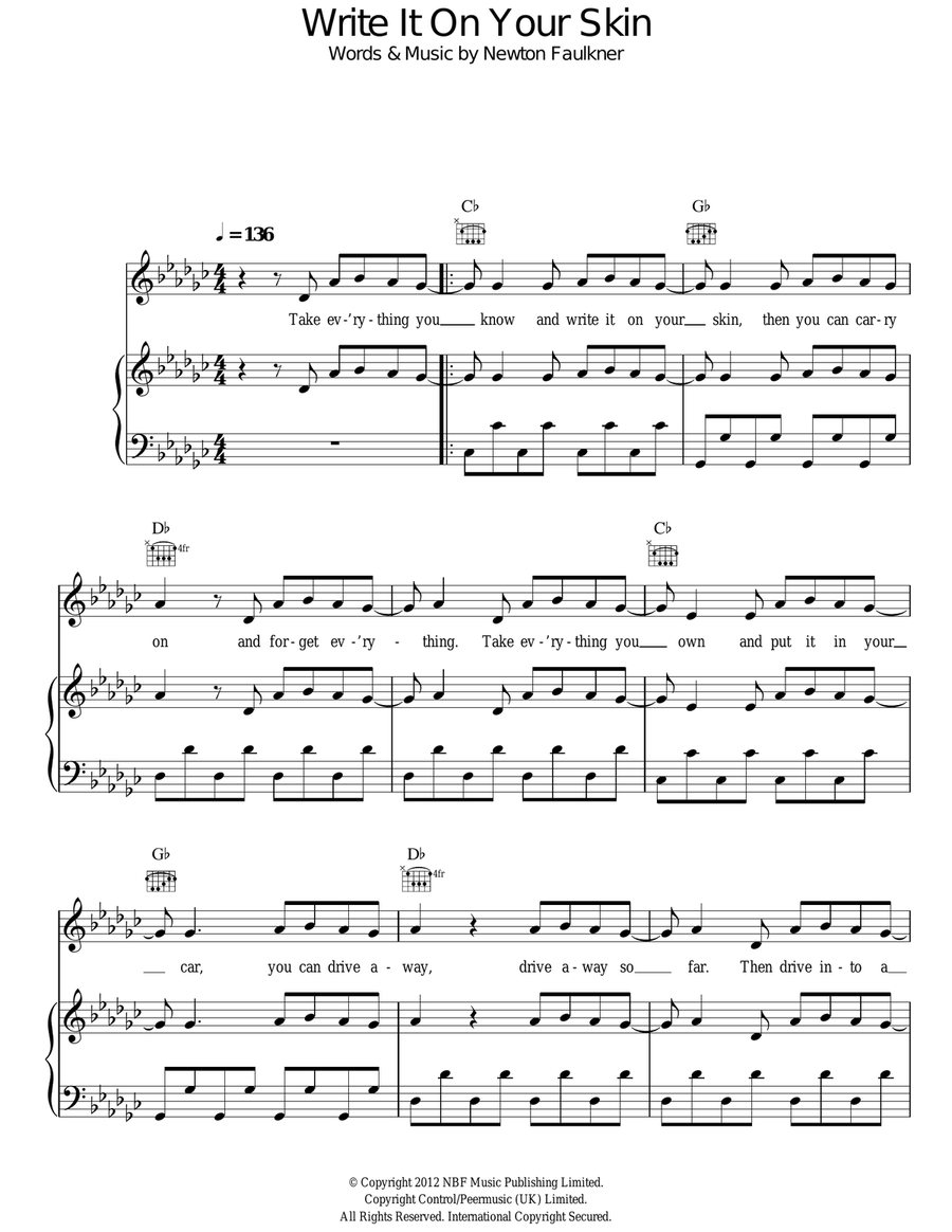 Write It On Your Skin Acoustic Guitar scores gallery preview page 1