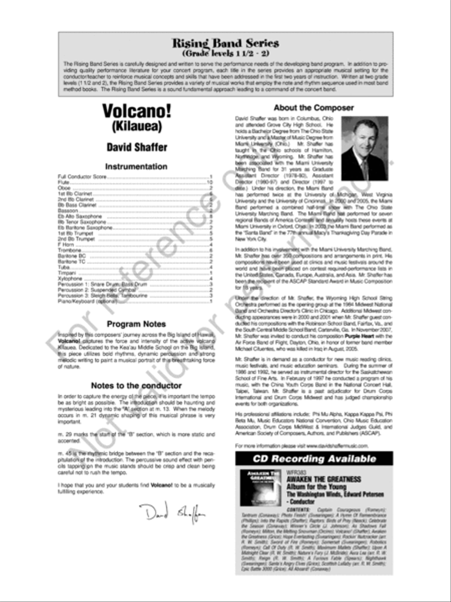 Volcano! Concert Band scores gallery preview page 3
