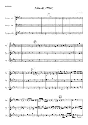 Canon in D Major (Johann Pachelbel) for Trumpet in Bb Trio